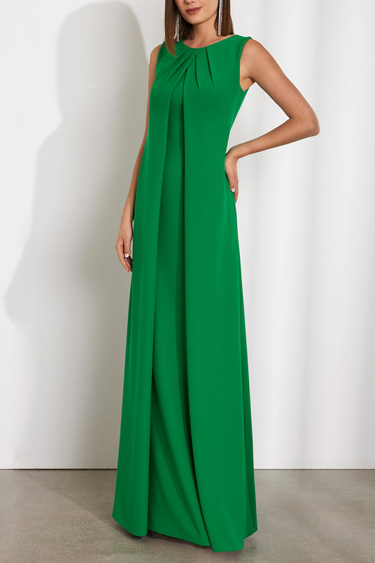 Simple & Casual Round Sleeveless Floor-Length Cocktail Dress QM3333