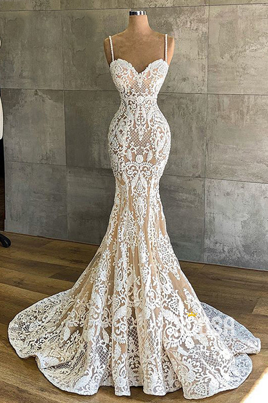 Exquisite Lace Sweetheart Mermaid Gown Bridal Dress QW2600|SQOSA